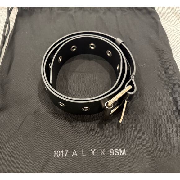 1017 ALYX 9SM Eyelet Leather Belt (Black, S/M) - Picture 1 of 5